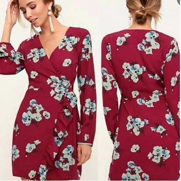 Lulus Fascinating Fun Floral Wrap Dress Size XL - Picture 2 of 7